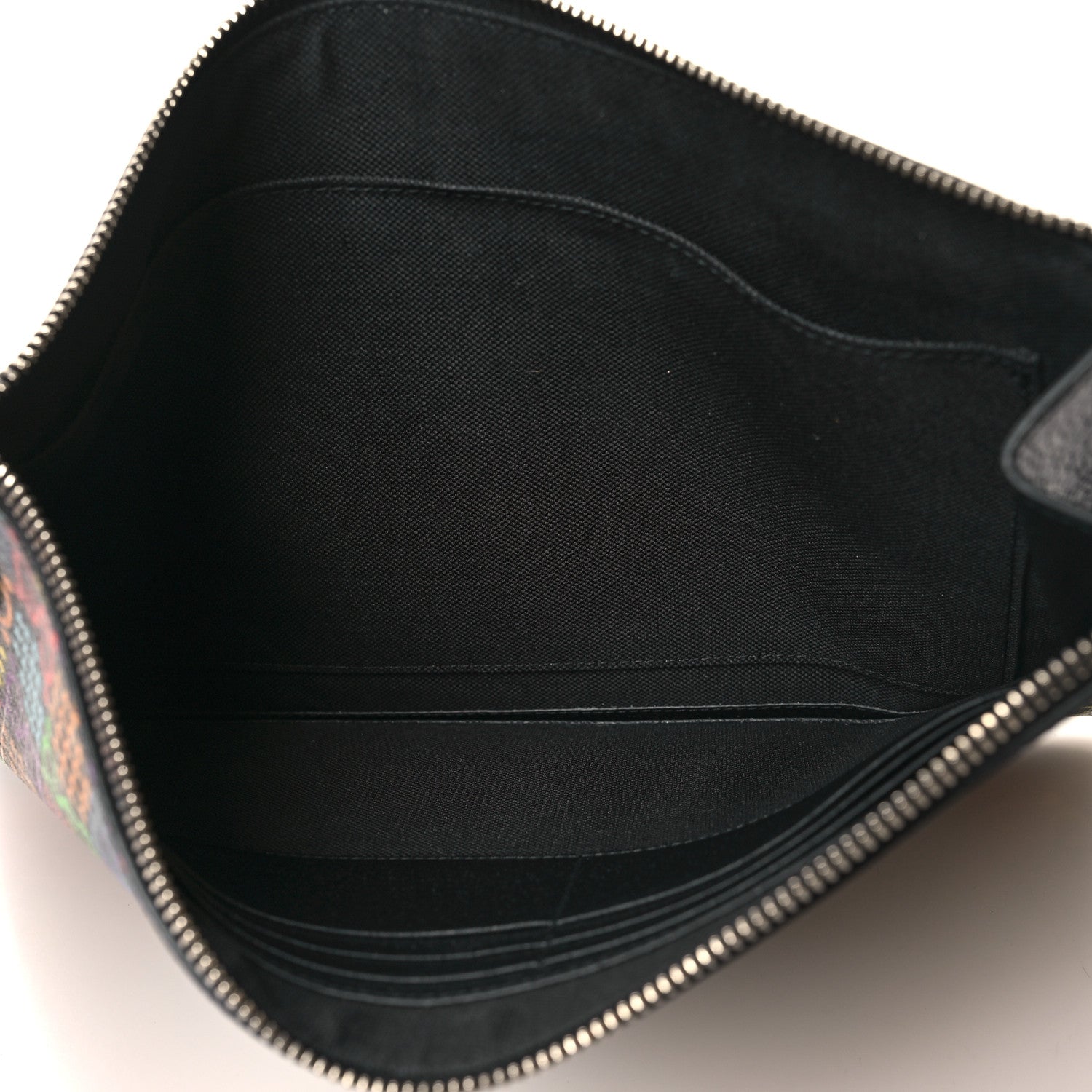 Gucci GG Supreme Monogram Psychedelic Zip Wristlet Pouch Black Multicolor 5 of 12