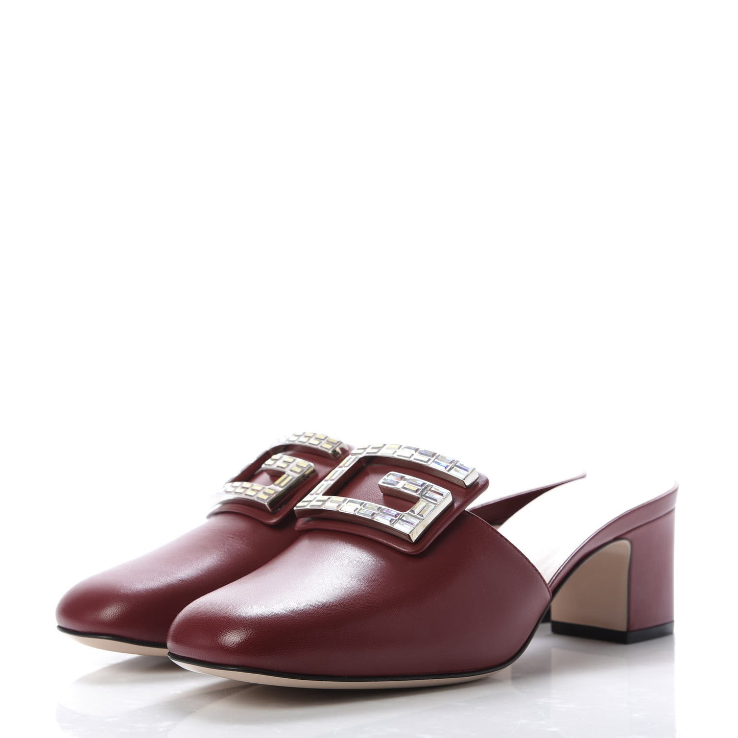 Malaga Kid Crystal Square G Madelyn Mules 38.5 Romantic Cerise