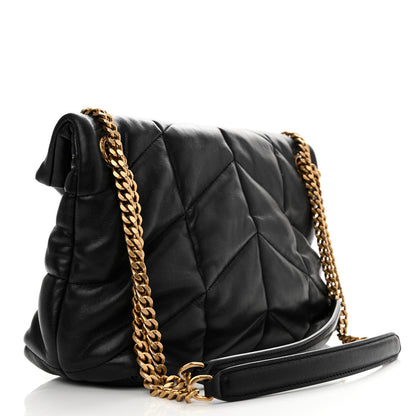Saint Laurent Lambskin Quilted Small Loulou Puffer Monogram Chain Satchel Black 3 of 10
