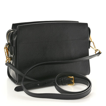 Prada Saffiano City Calfskin Esplanade Crossbody Bag Black 3 of 9