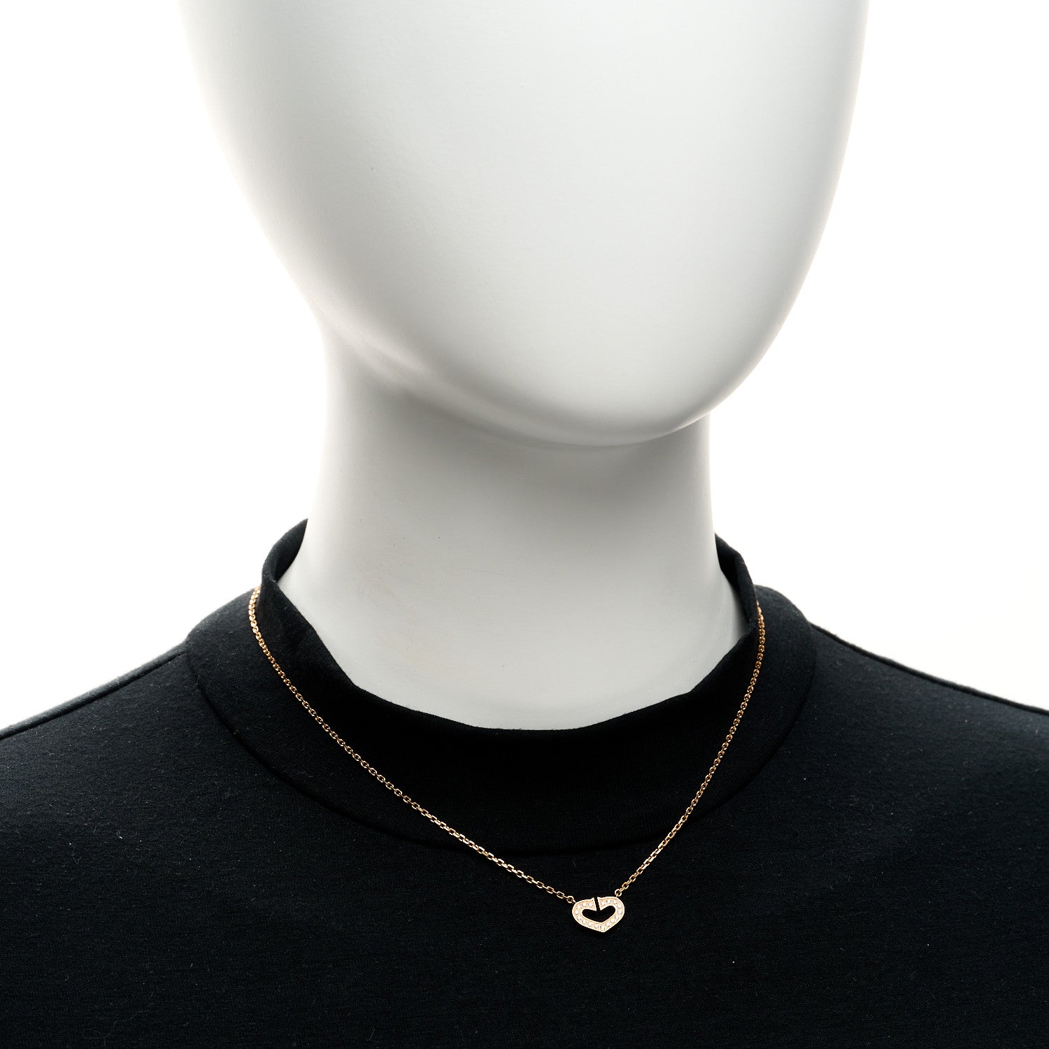 Cartier 18K Pink Gold Diamond Hearts And Symbols Pendant Necklace 2 of 4