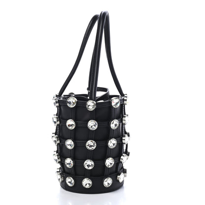 Alexander Wang Calfskin Crystal Embellished Roxy Mini Bucket Bag Black 2 of 3