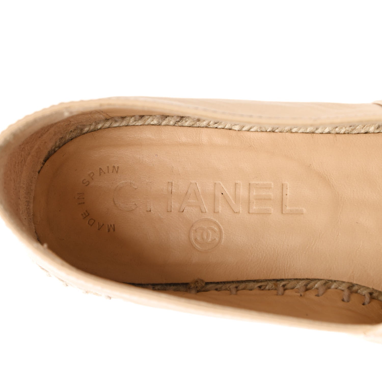 Chanel Lambskin CC Espadrilles 38 Beige Black 6 of 11