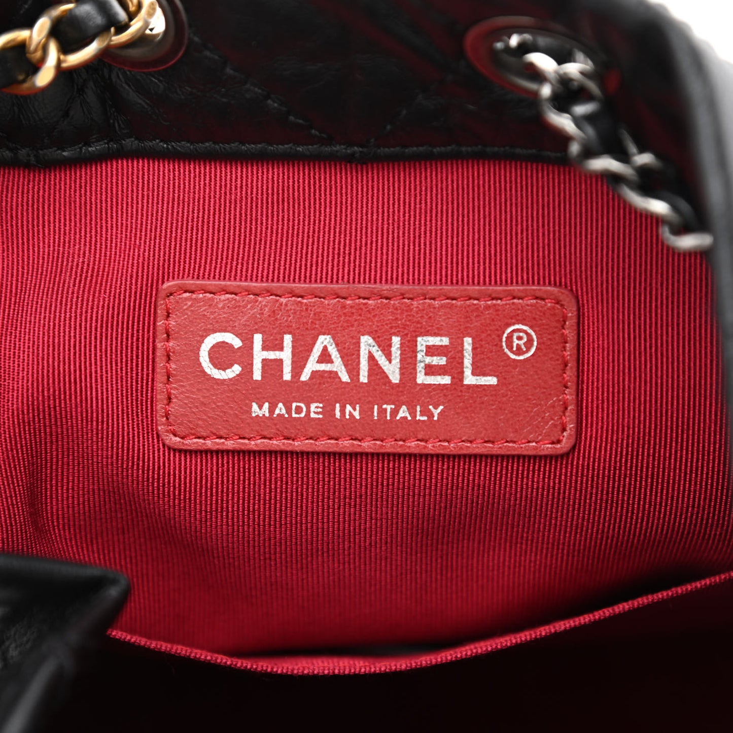 Aged Calfskin Quilted Small Gabrielle Backpack Black