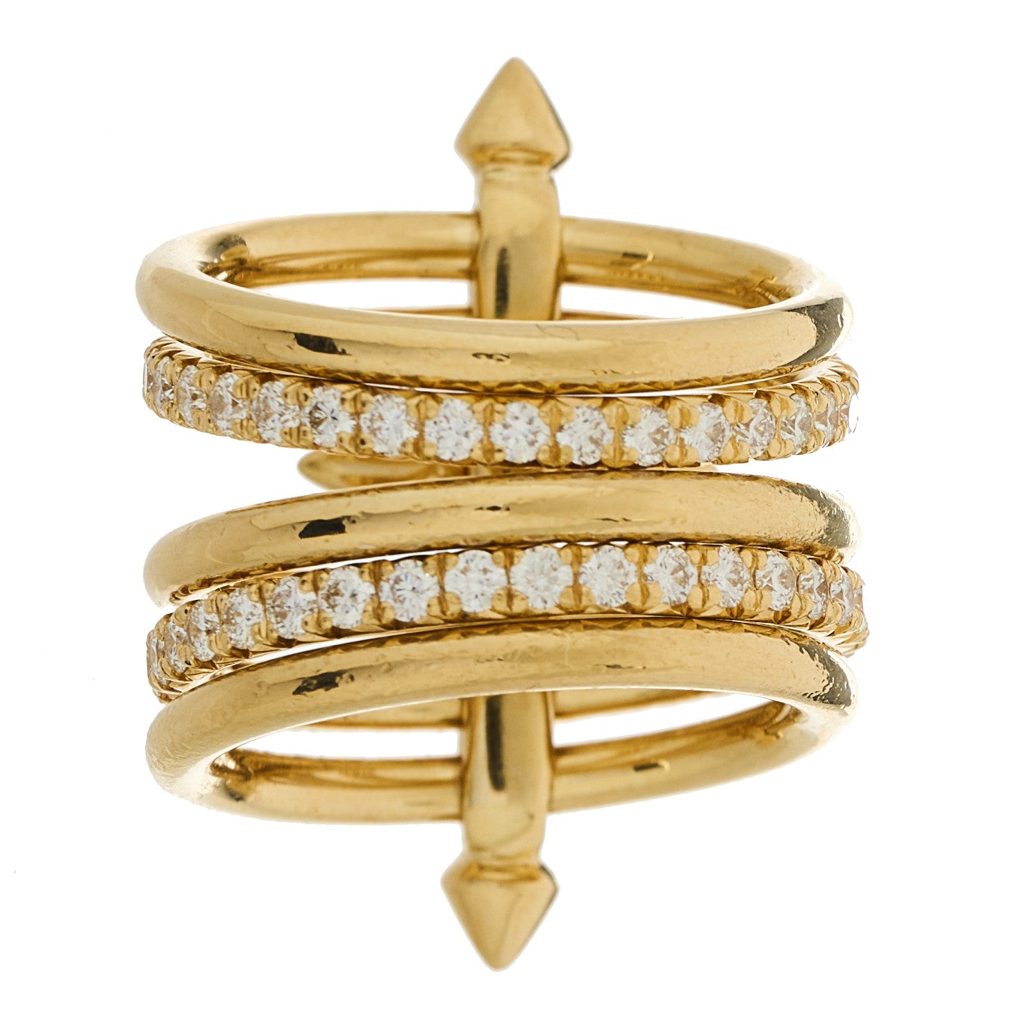 Tiffany X PHARRELL 18K Yellow Gold Diamond Titan Five Row Ring 55 7.25 4 of 5