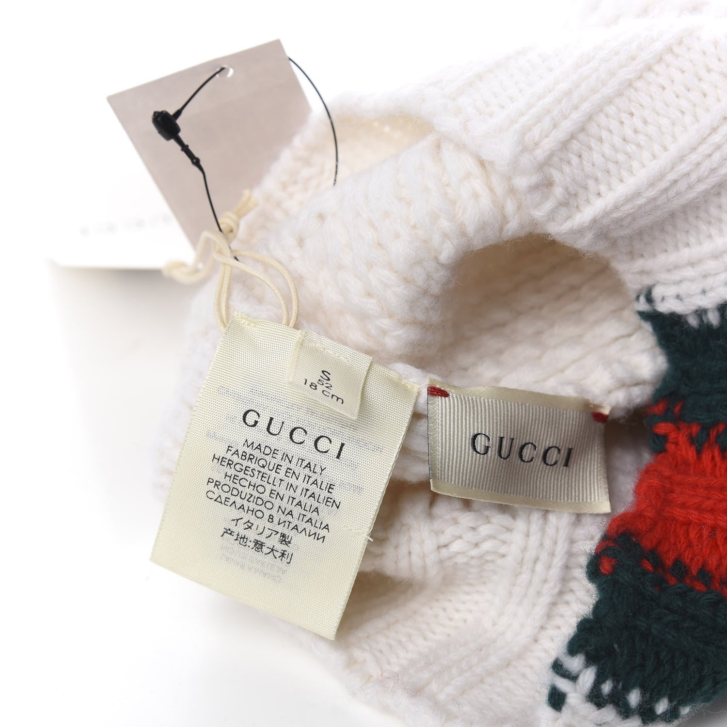 Gucci Wool Web Beanie Hat S White 4 of 4