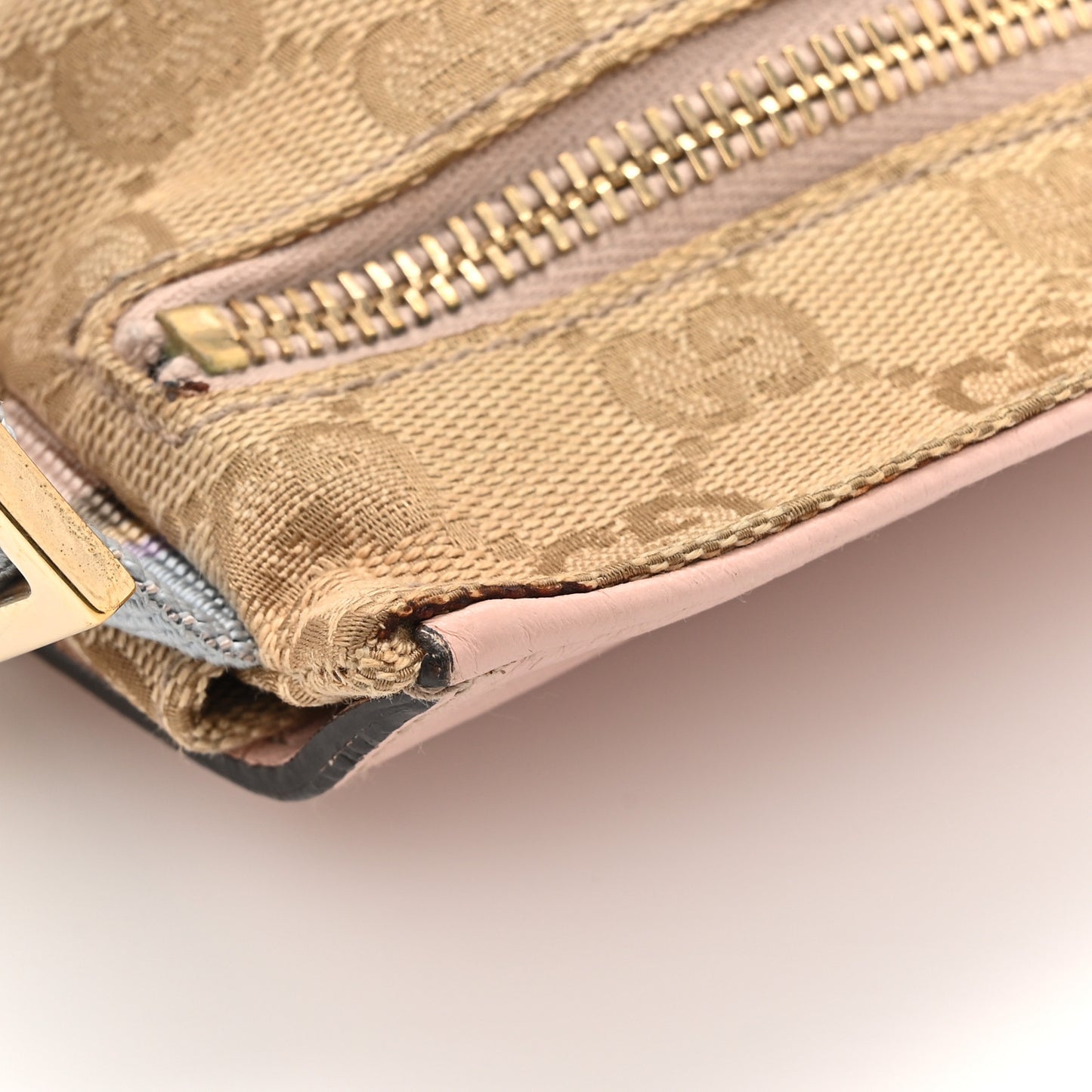 GG Monogram Web Double Pocket Belt Bag Pink
