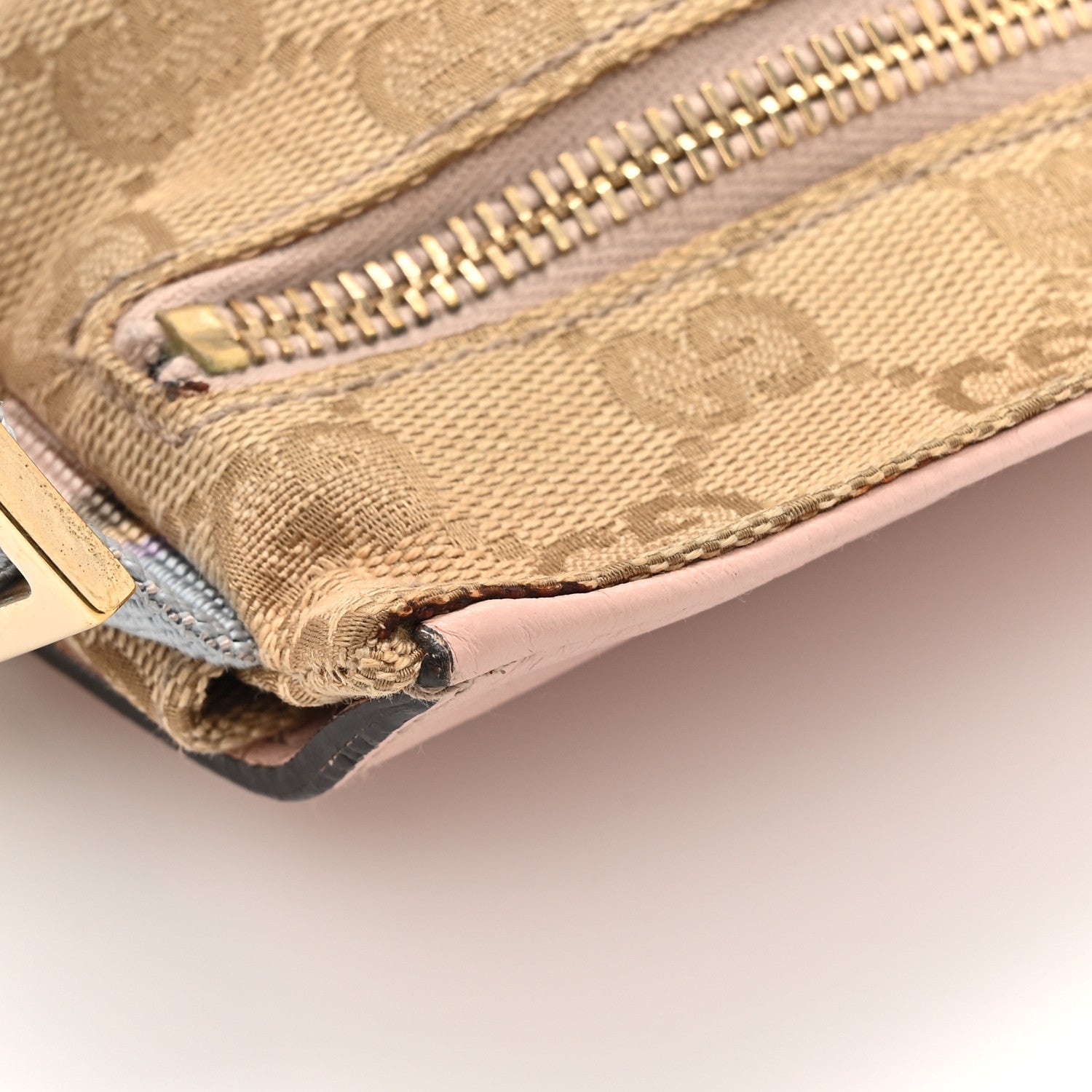 Gucci GG Monogram Web Double Pocket Belt Bag Pink 15 of 16