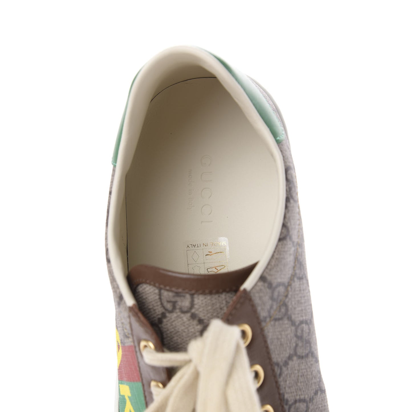 GG Supreme Monogram Fake/Not Womens Ace Sneakers 39 Beige New Shamarock Brown Sugar