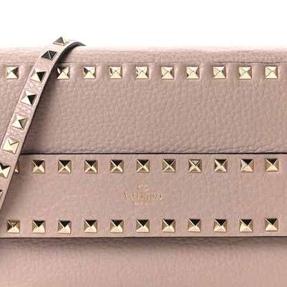 Valentino Garavani Grained Calfskin Small Rockstud Flap Crossbody Bag Poudre 6 of 8