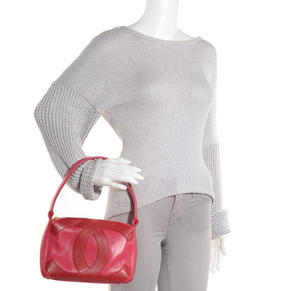 Chanel Lambskin CC Stitched Small Shoulder Bag Red Pink 2 of 11