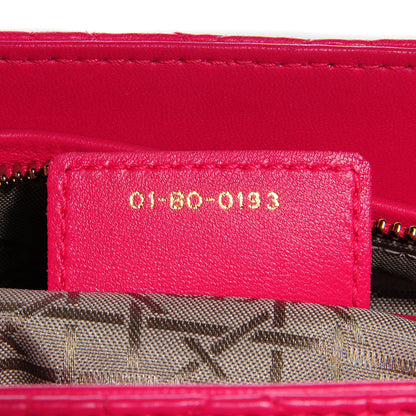 Christian Dior Lambskin Cannage Medium Lady Dior Hot Pink 8 of 9