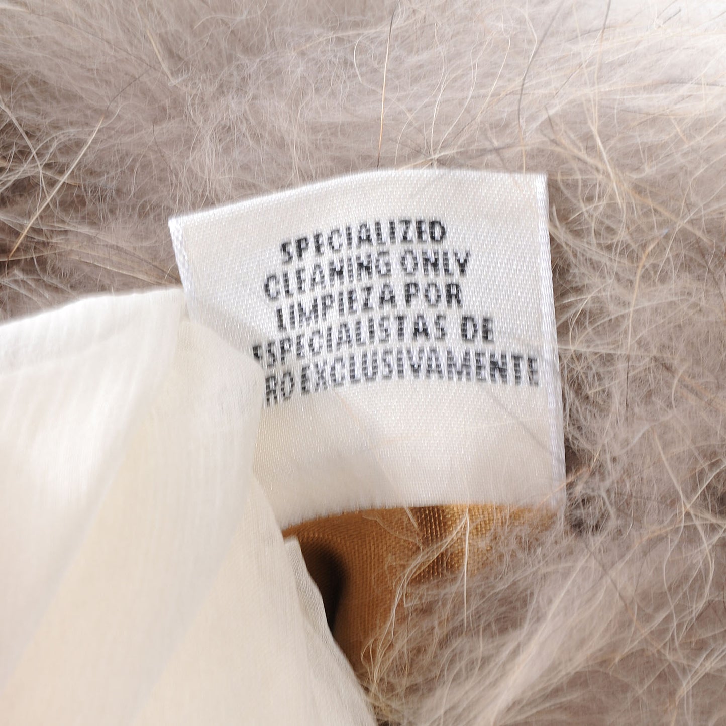Coyote and Silk Chiffon Muff Collar Ivory