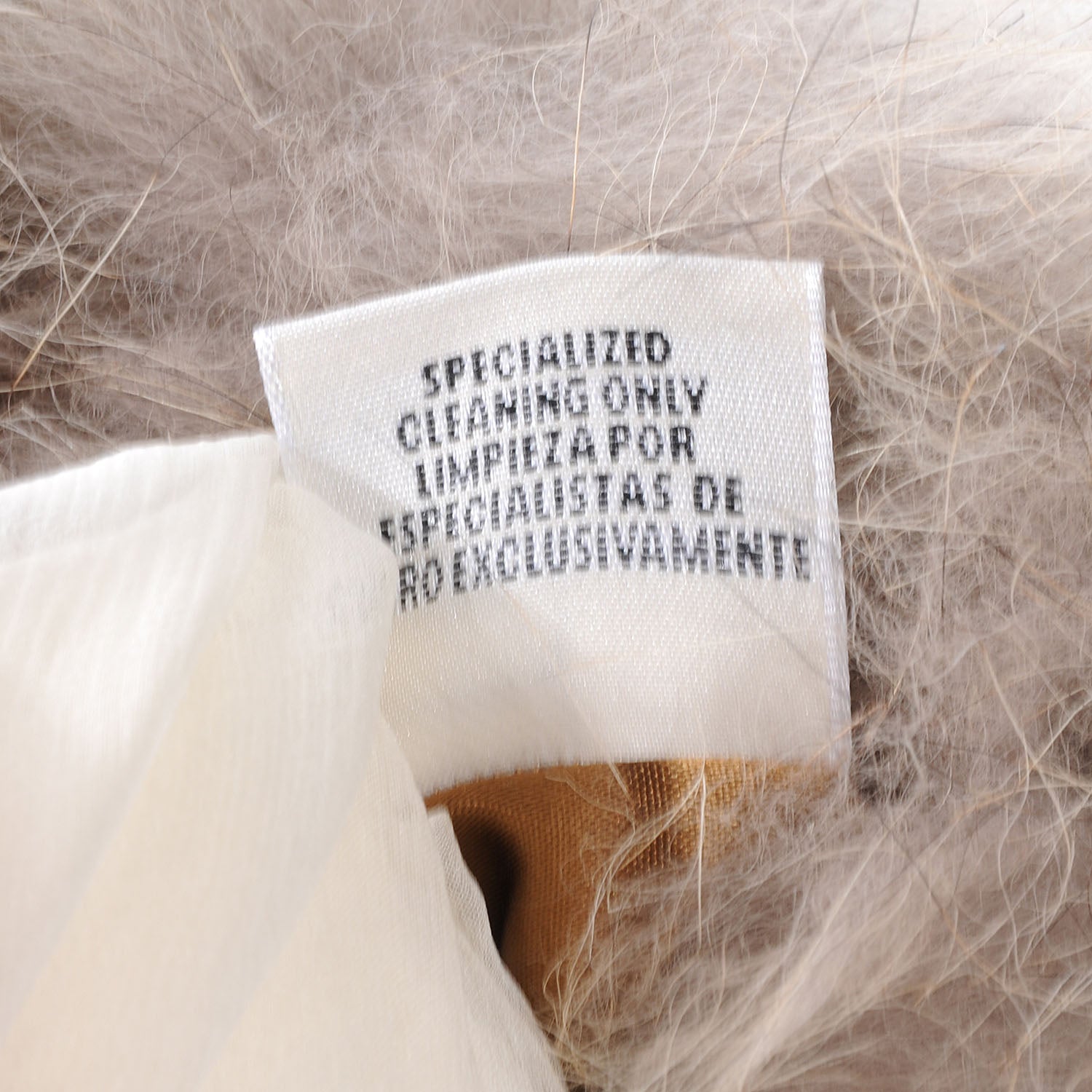 Hermes Coyote and Silk Chiffon Muff Collar Ivory 4 of 6