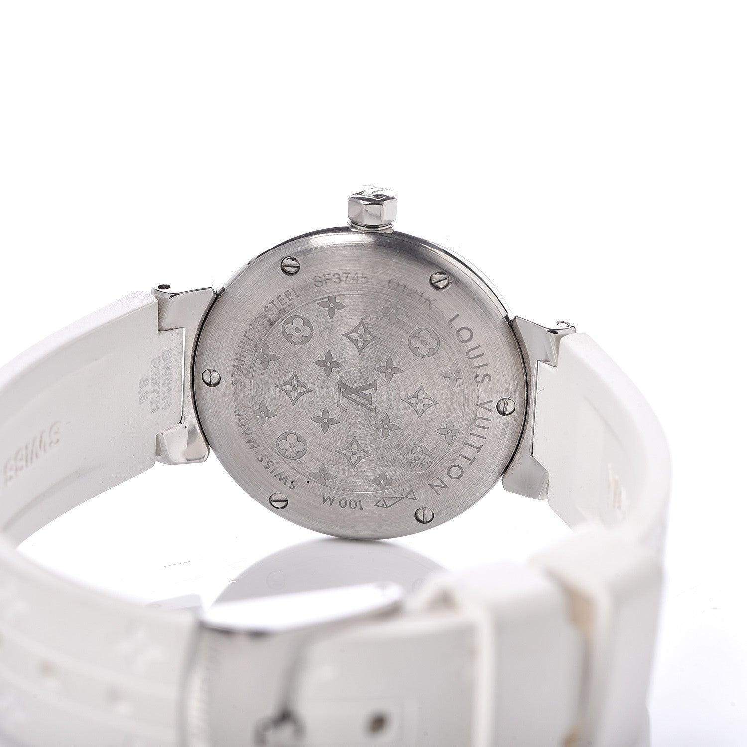 Louis Vuitton Stainless Steel Rubber 28mm Tambour Quartz Watch 5 of 8