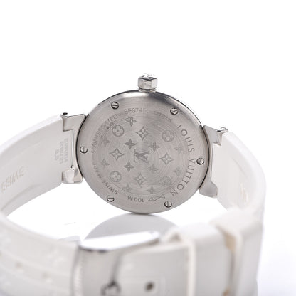 Louis Vuitton Stainless Steel Rubber 28mm Tambour Quartz Watch 5 of 8