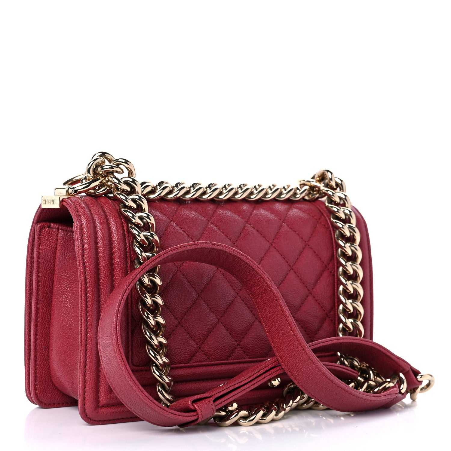 Chanel Caviar Quilted Small Boy Flap Fuchsia 3 of 9