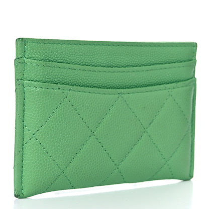 Chanel Caviar Quilted Card Holder Green 3 of 14