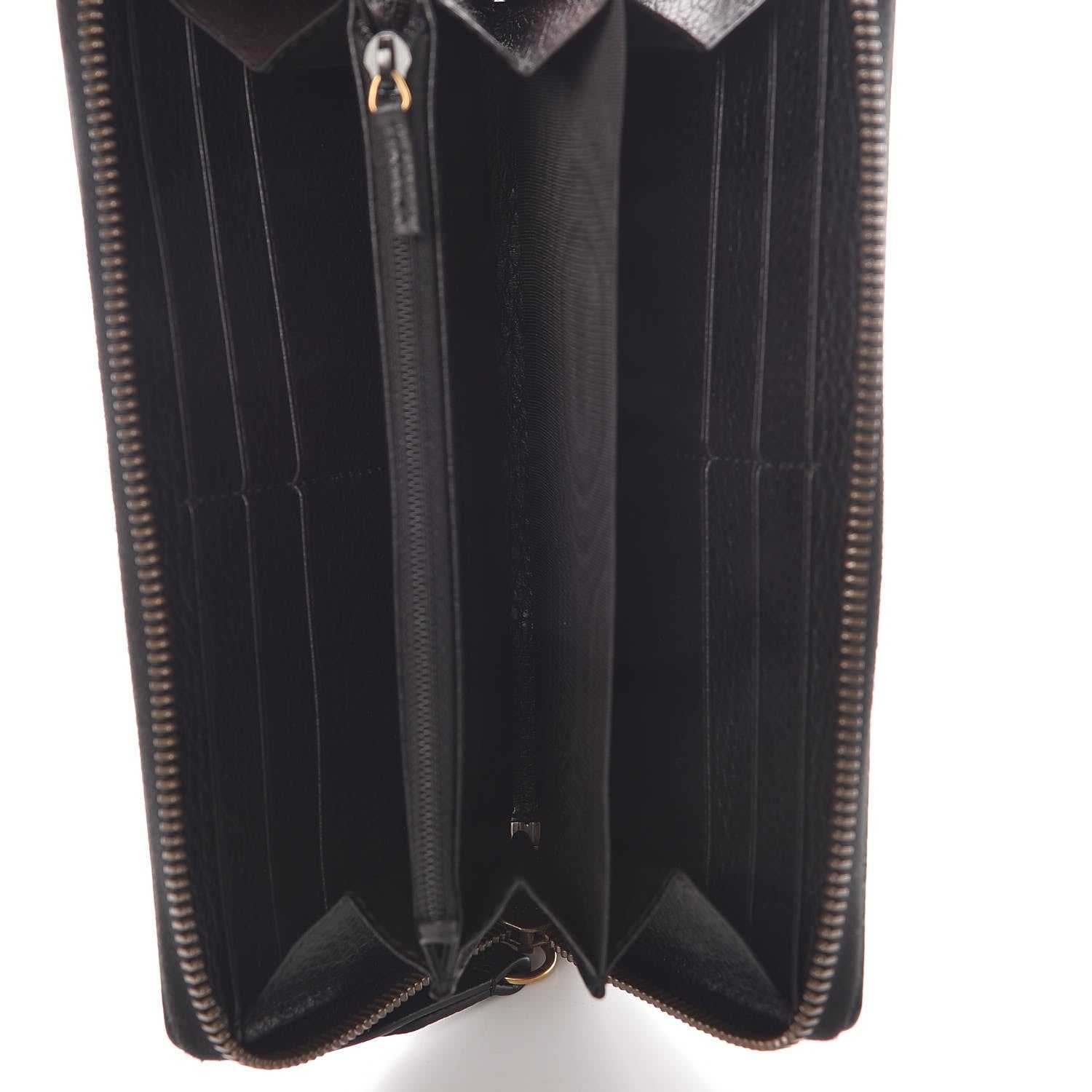 Gucci Calfskin Butterfly Zip Around Wallet Black 5 of 9