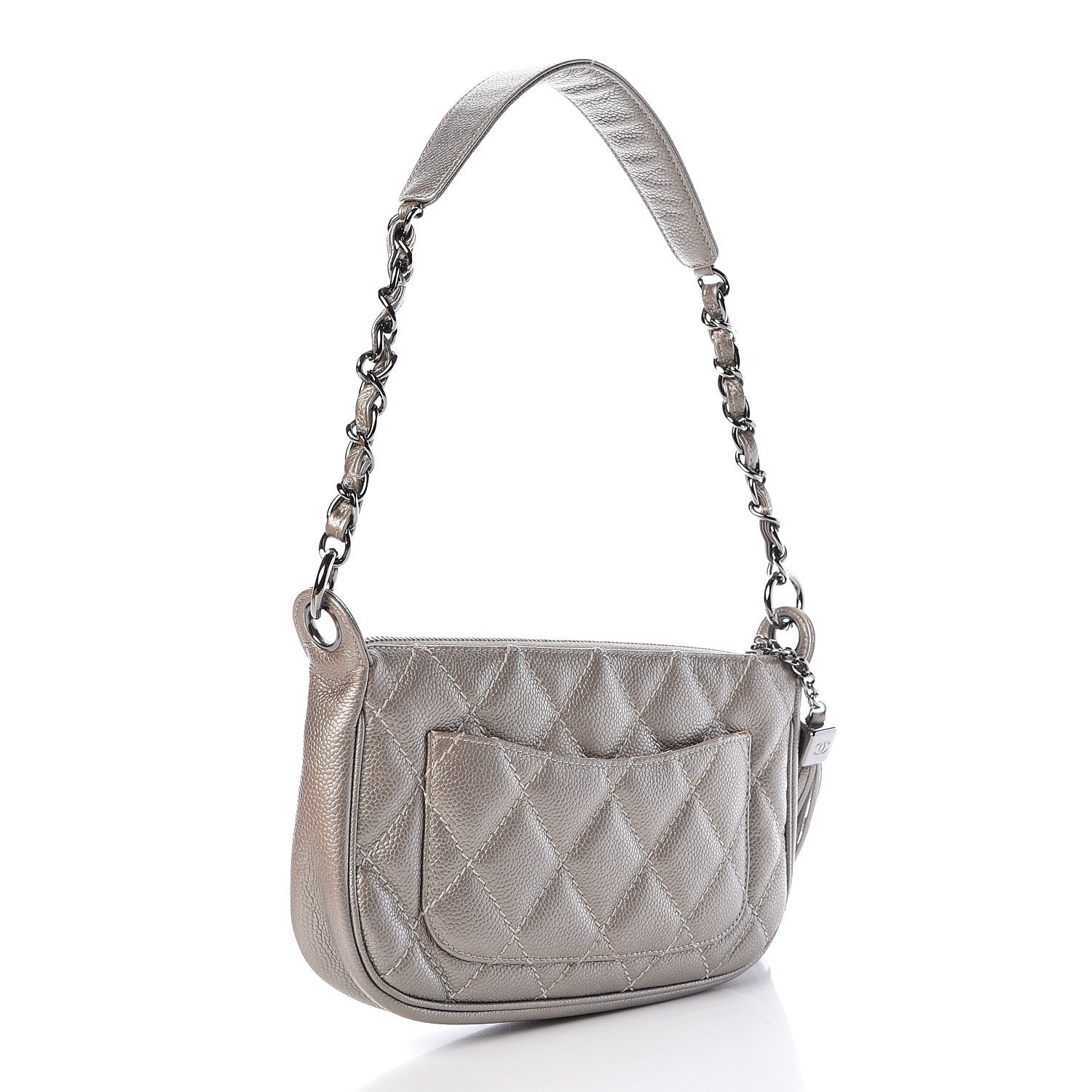 Chanel Metallic Caviar Quilted Timeless CC Shoulder Bag Light Gold 3 of 10