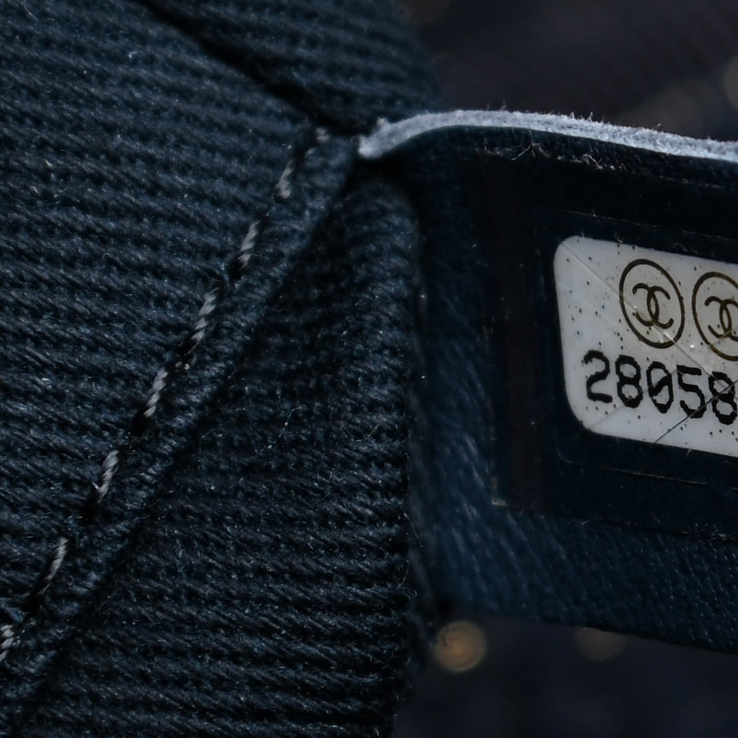 Lurex Canvas Small Deauville Tote Navy Blue Gold