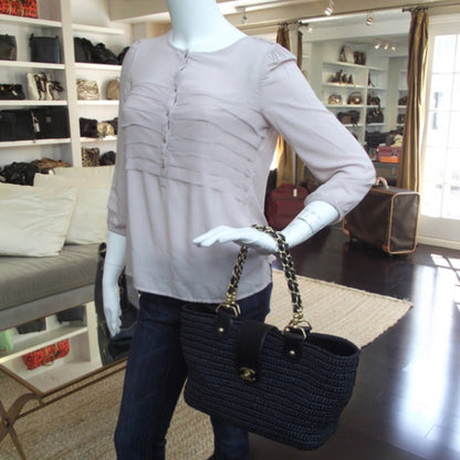 Chanel Straw Raffia Tote Black 2 of 11