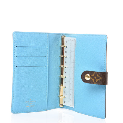 Louis Vuitton Monogram Groom Small Ring Agenda Cover Blue 5 of 7
