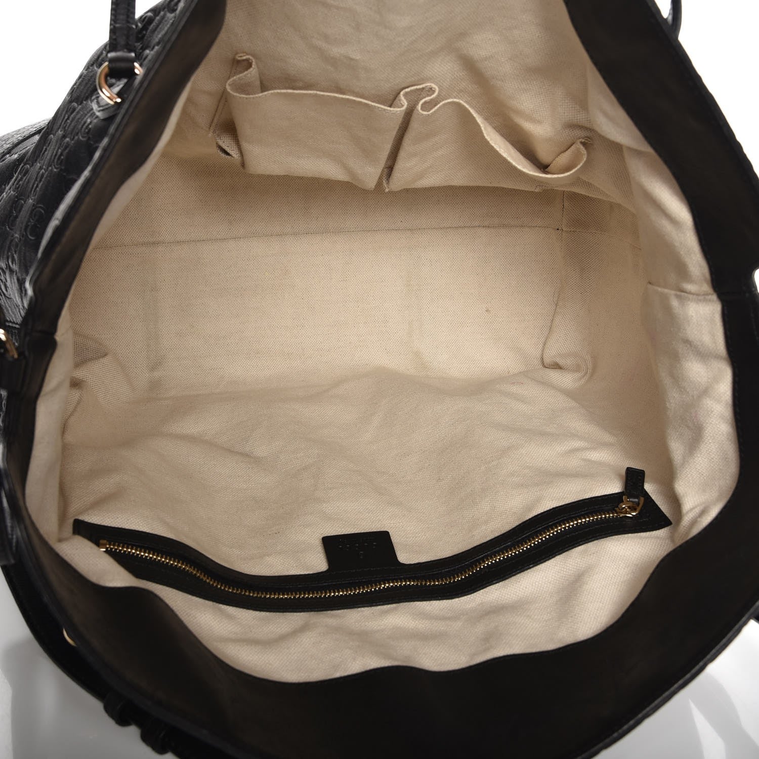 Gucci Guccissima Large Bree Foldover Tote Black 6 of 11
