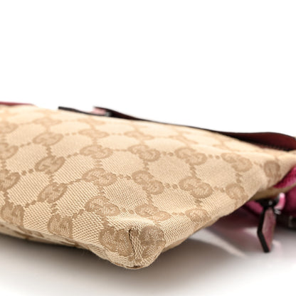 Gucci GG Monogram Web Double Pocket Belt Bag Pink 12 of 13