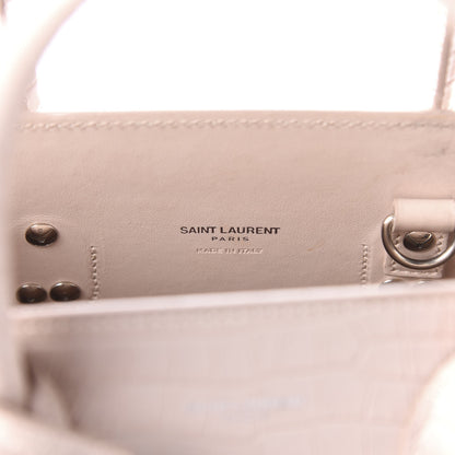 Saint Laurent Calfskin Crocodile Embossed Baby Sac De Jour Rose Antic 8 of 12
