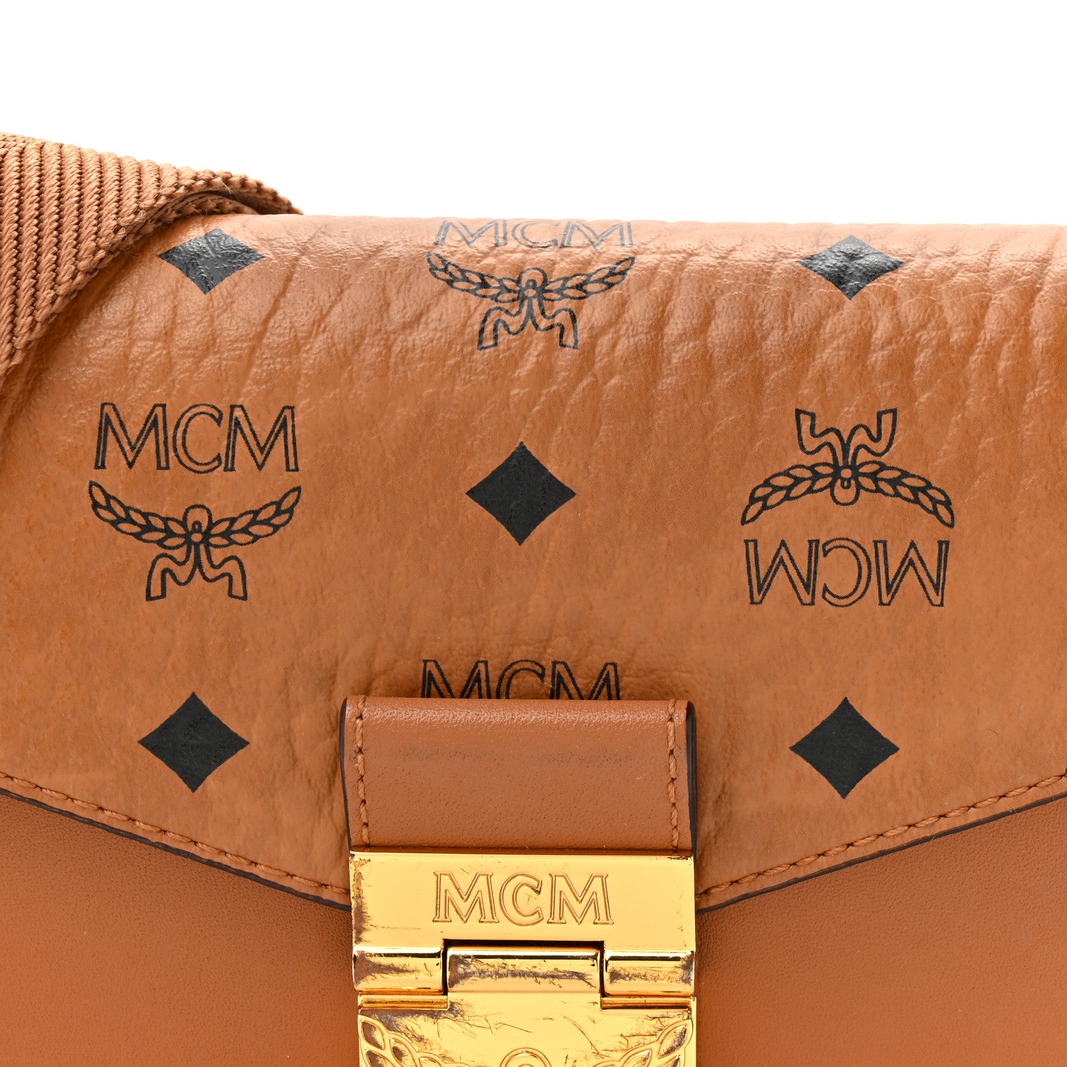 MCM Visetos Small Millie Crossbody Belt Bag Cognac 6 of 13