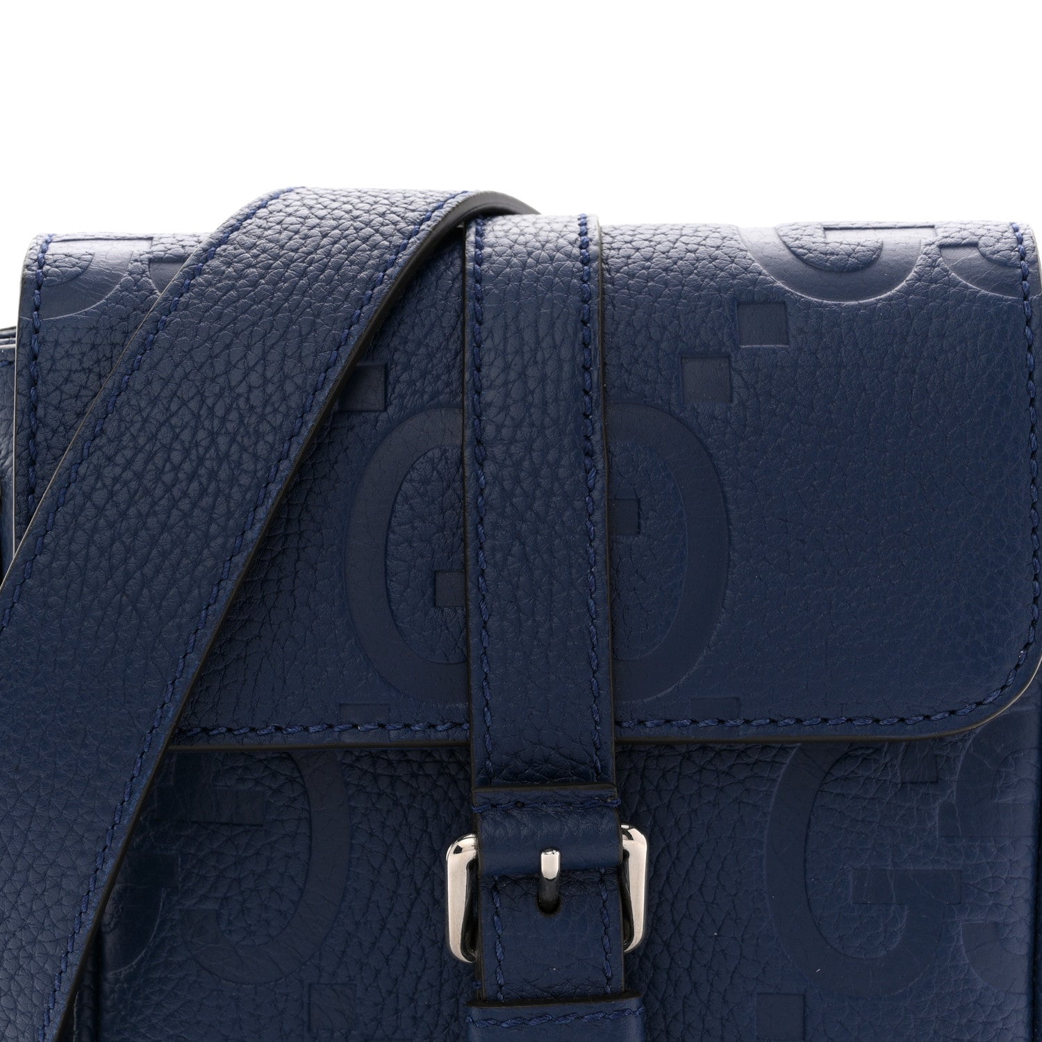 Gucci Piuma Calfskin Jumbo GG Embossed Small Messenger Bag Royale 8 of 11