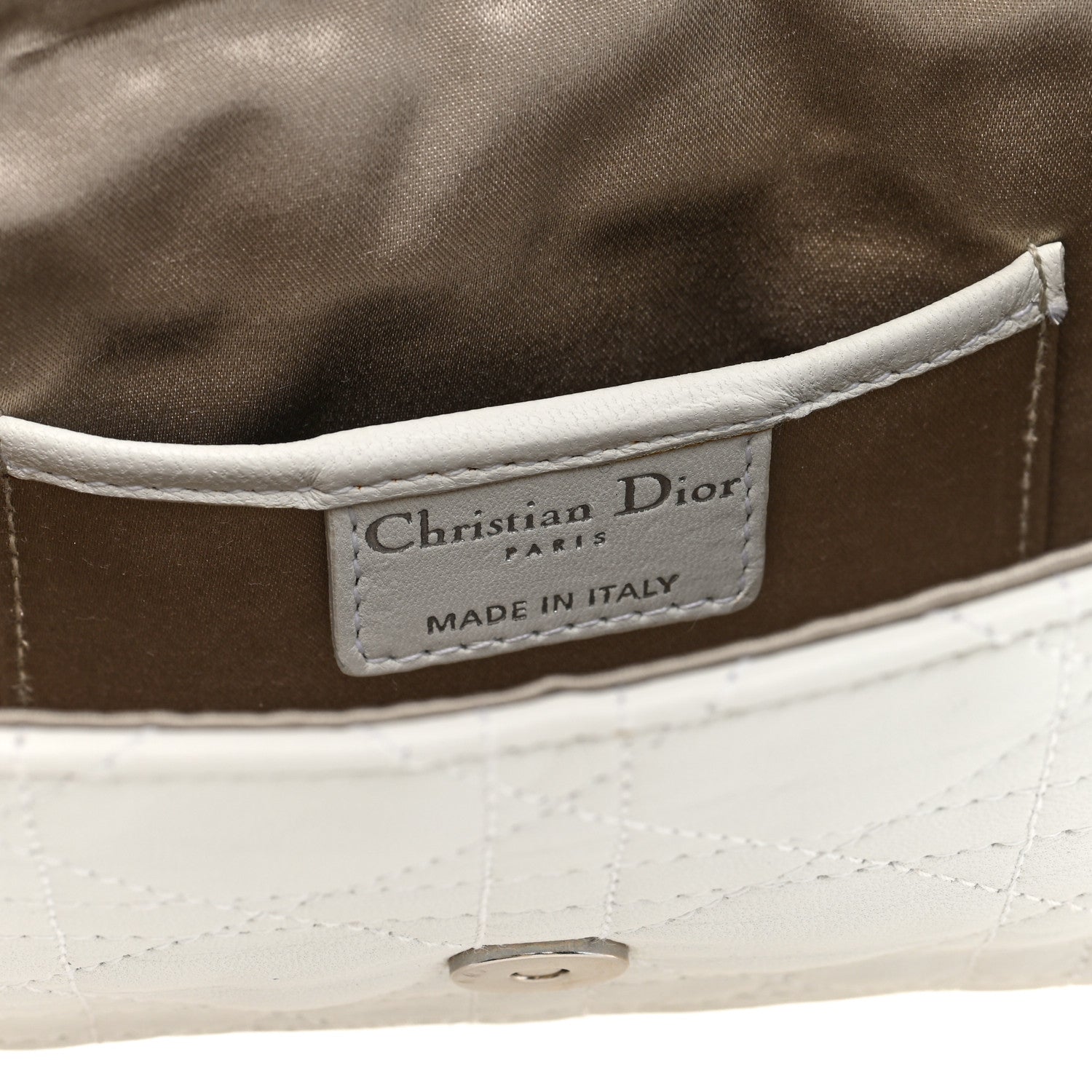Christian Dior Lambskin Cannage Lady Dior Chain Clutch White 7 of 11