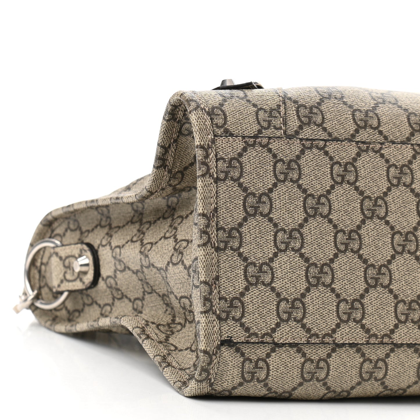 X GUCCI GG Supreme Monogram Neo Classic Silver Hardware City Beige Ebony