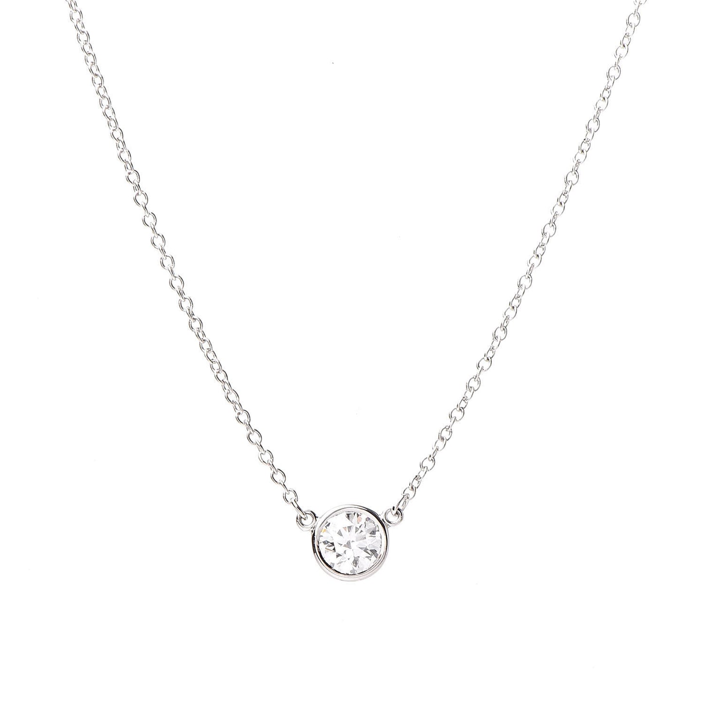 Platinum Diamond .33ct Elsa Peretti Diamonds by the Yard Pendant Necklace
