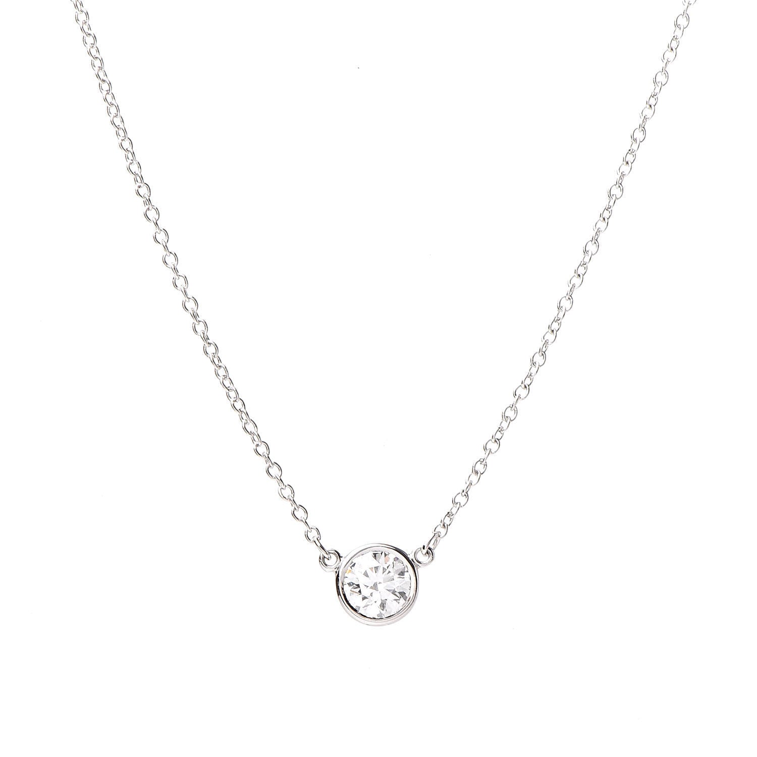 Tiffany Platinum Diamond .33ct Elsa Peretti Diamonds by the Yard Pendant Necklace 4 of 11