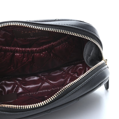 Chanel Caviar Quilted Small Curvy Pouch Cosmetic Case Black 5 of 10