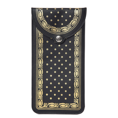Gucci X SEGA Calfskin GUCCY Stars Sunglasses Case Black Gold 1 of 9