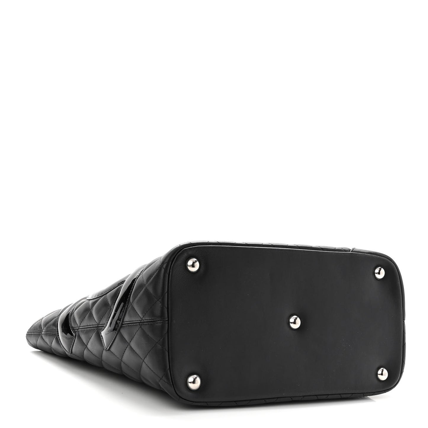 Calfskin Quilted Large Cambon Tote Black