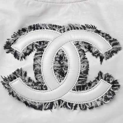 Chanel Tweed Lambskin Drawstring Tweedy Tote White 13 of 16