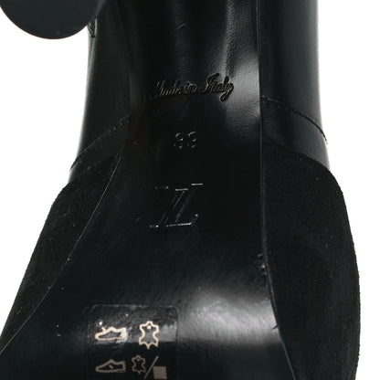 Louis Vuitton Suede Calfskin Monogram Podium Platform Ankle Boots 39 Black 6 of 6
