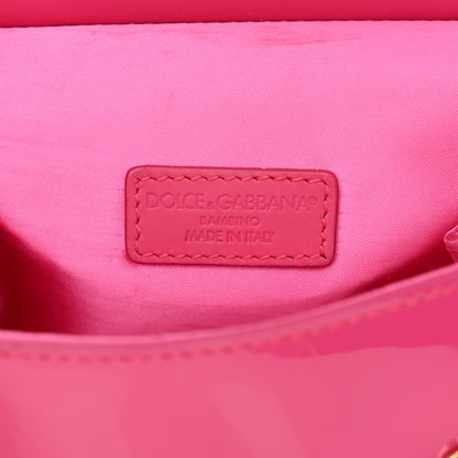 Dolce & Gabbana Patent Mini DG Girls Miss Sicily Satchel Dark Pink 6 of 14
