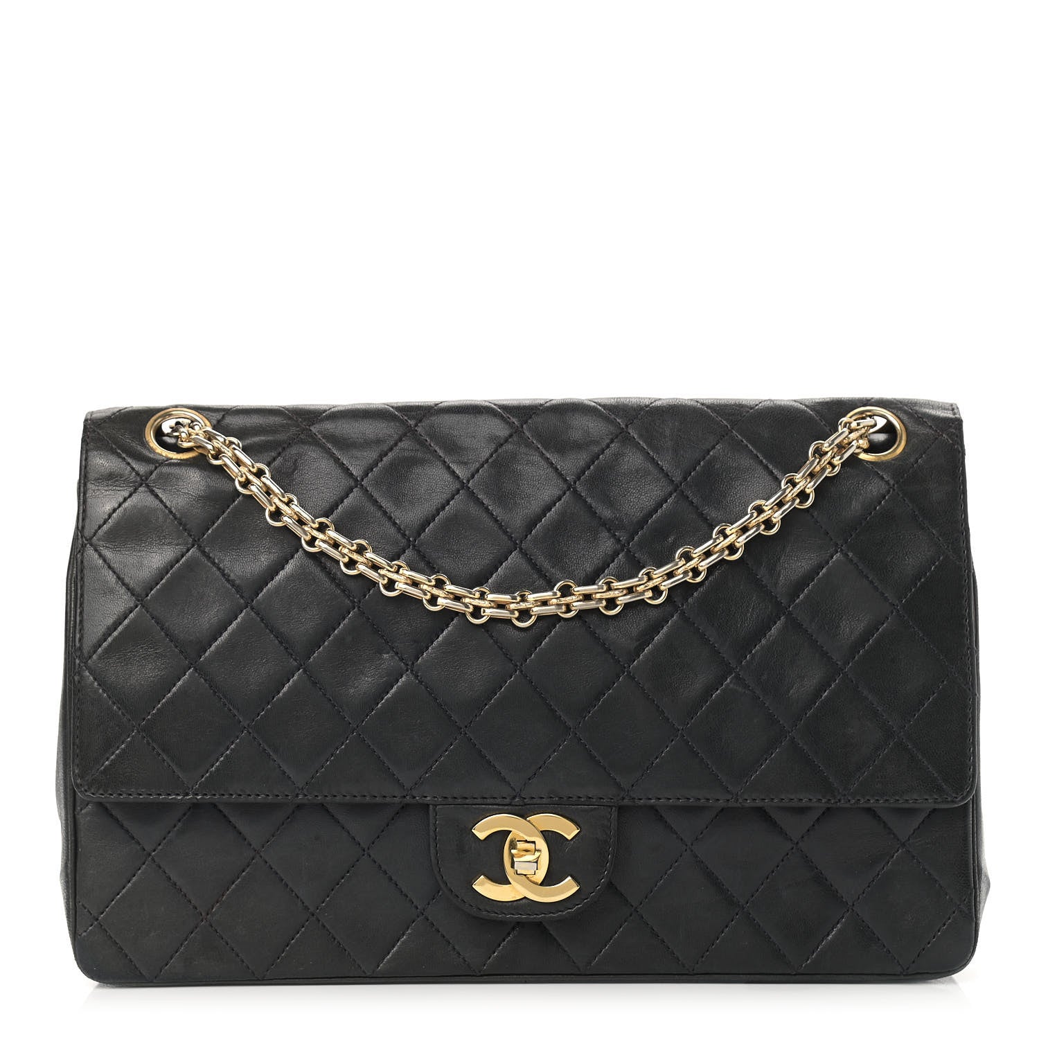 Chanel Lambskin Quilted Medium Double Flap Bijoux Chain Navy 1 of 11