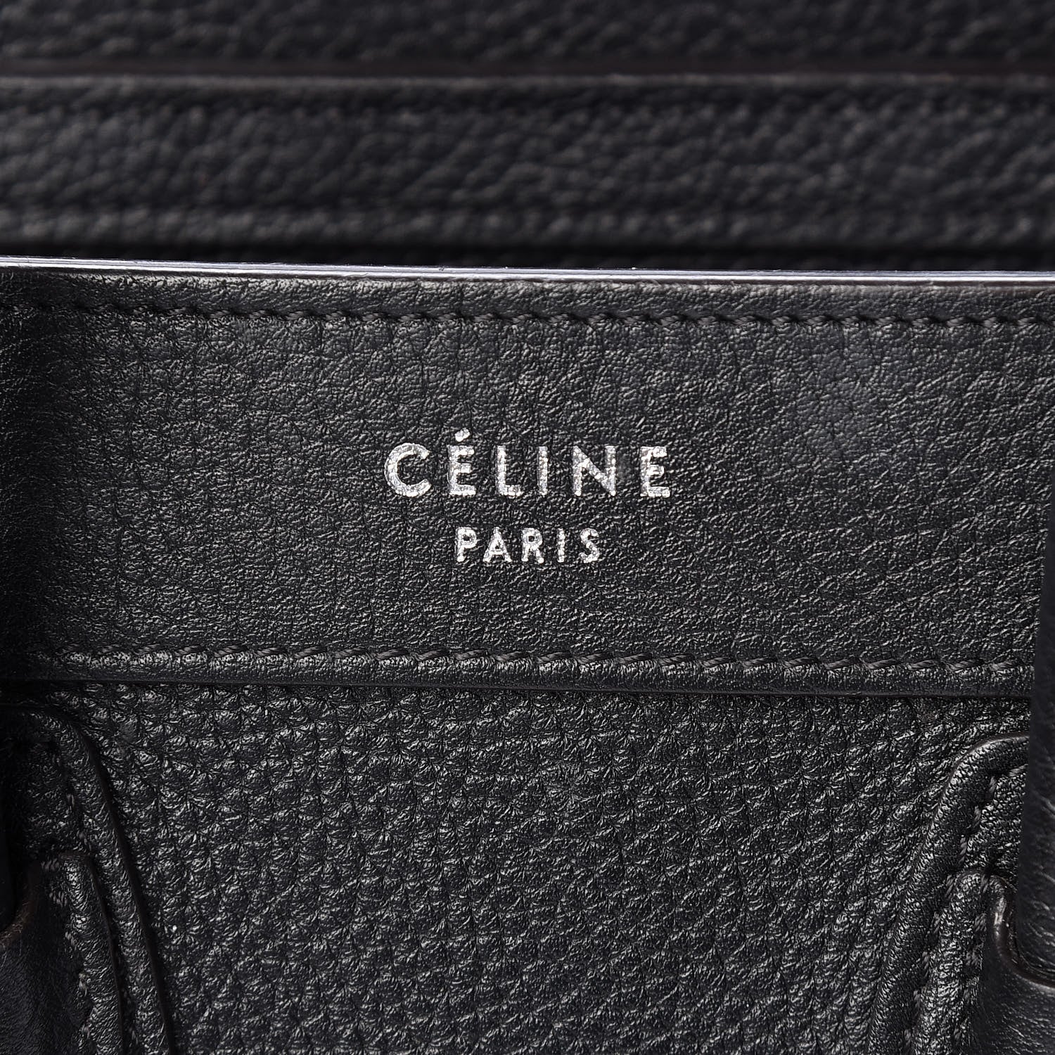 Celine Drummed Calfskin Nano Luggage Black 6 of 18