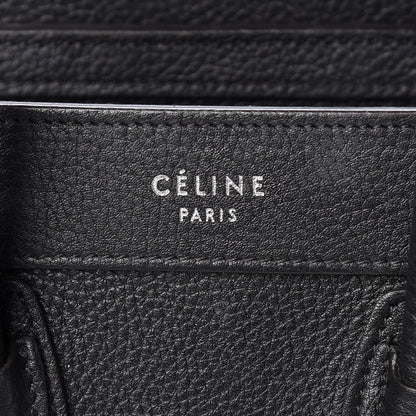 Celine Drummed Calfskin Nano Luggage Black 6 of 18