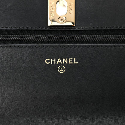 Chanel Lambskin Quilted Trendy CC Wallet On Chain WOC Black 6 of 13