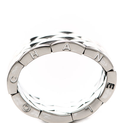 Chanel 18K White Gold Large Matelasse Ring 53 6.25 5 of 6