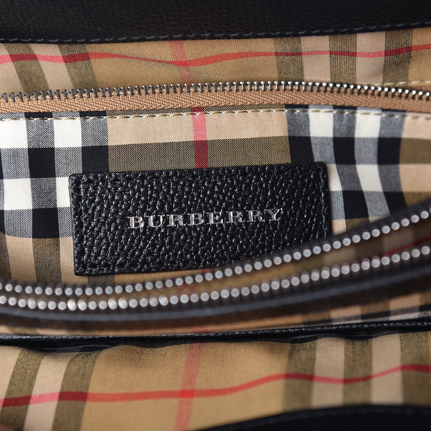 Burberry Derby Calfskin Medium Banner Tote Black 10 of 12