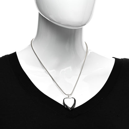 Tiffany Sterling Silver Large Heart Locket Pendant Necklace 2 of 4