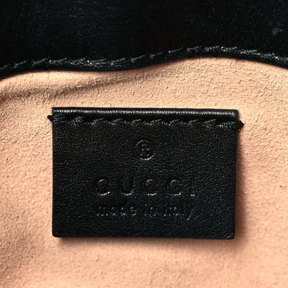 Gucci Calfskin Matelasse Super Mini GG Marmont Shoulder Bag Black 6 of 11